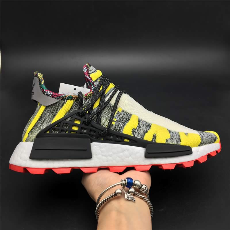 Pharrell Williams x adidas Originals Hu NMD Trail SOLARHU White Yellow Mens Womens Shoes